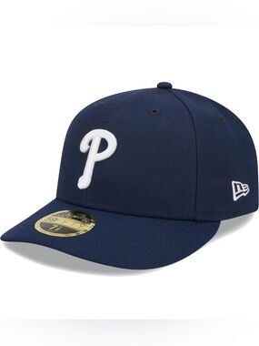 Phillies New Era Navy Cap with White 'P' Embroidery fitted size 8